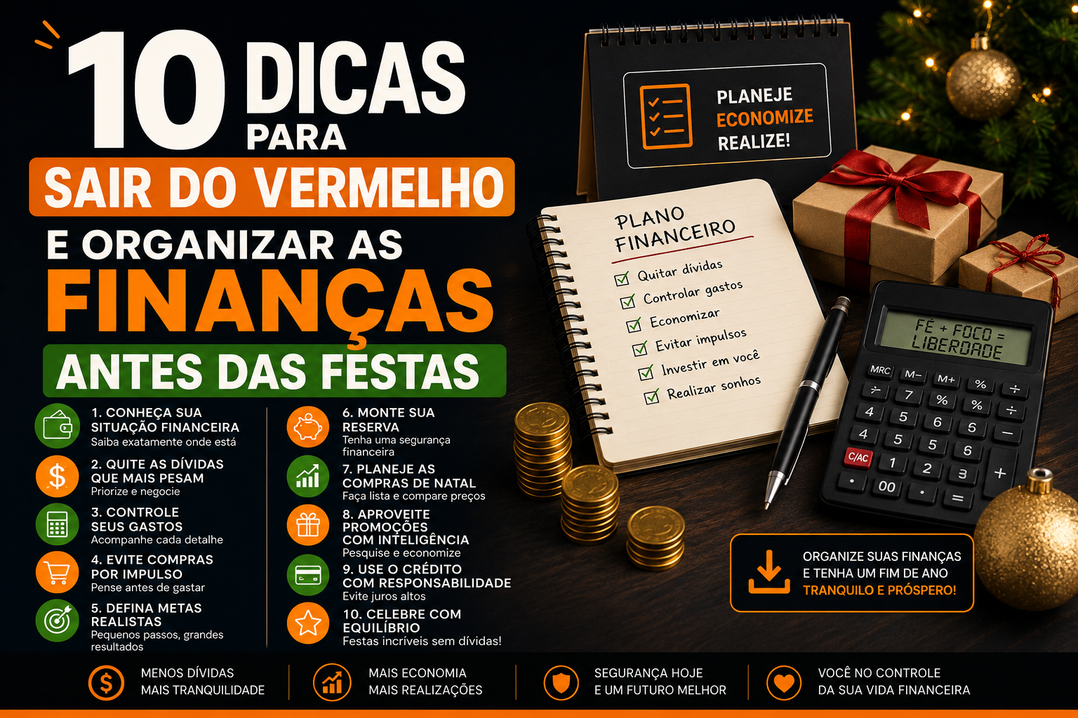 10 Dicas para Sair do Vermelho e Organizar as Finanças Antes das Festas