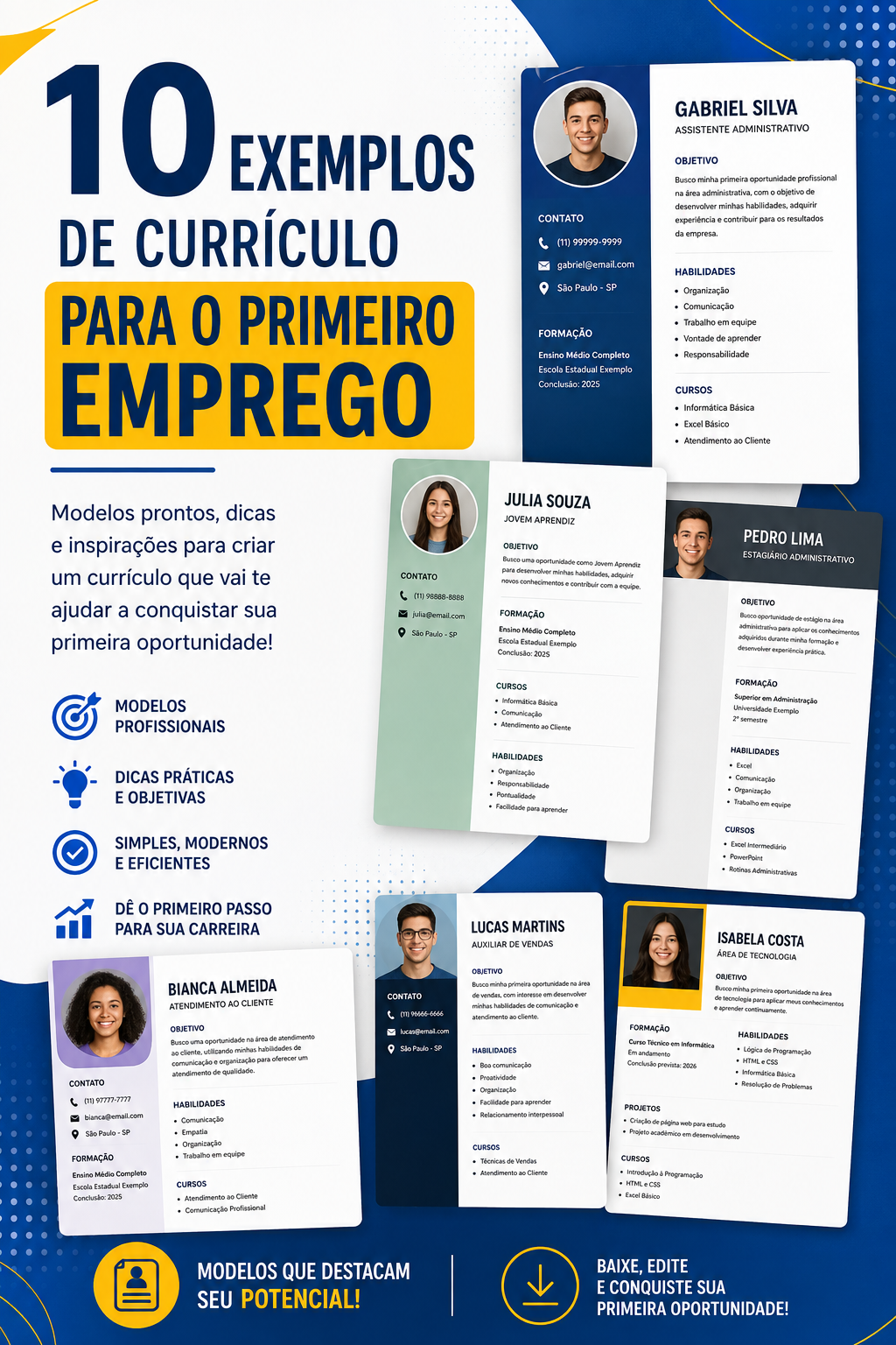 10 Exemplos de Currículo para o Primeiro Emprego