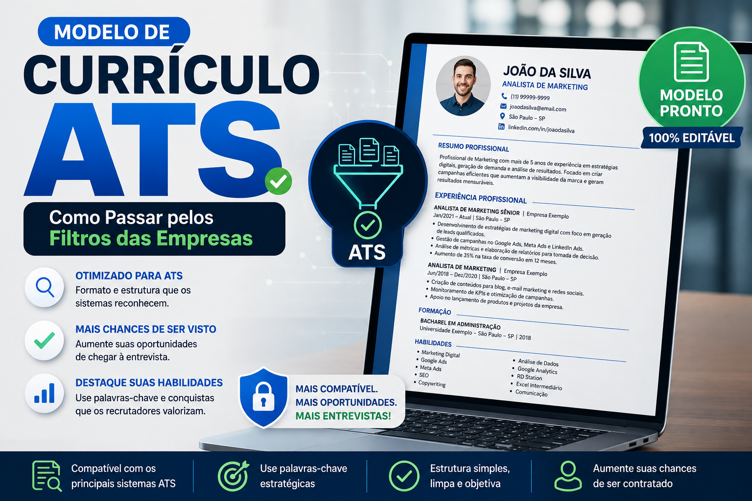 Modelo de Currículo ATS Como Passar pelos Filtros das Empresas