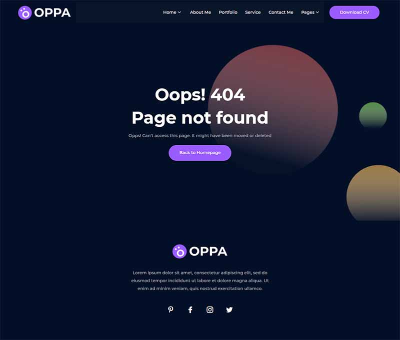Oppa Kit de Modelos Elementor para Portfólio Pessoal - Imagem 2