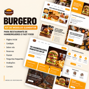 Burgero Kit de Modelos Elementor para Restaurante de Hambúrgueres e Fast Food
