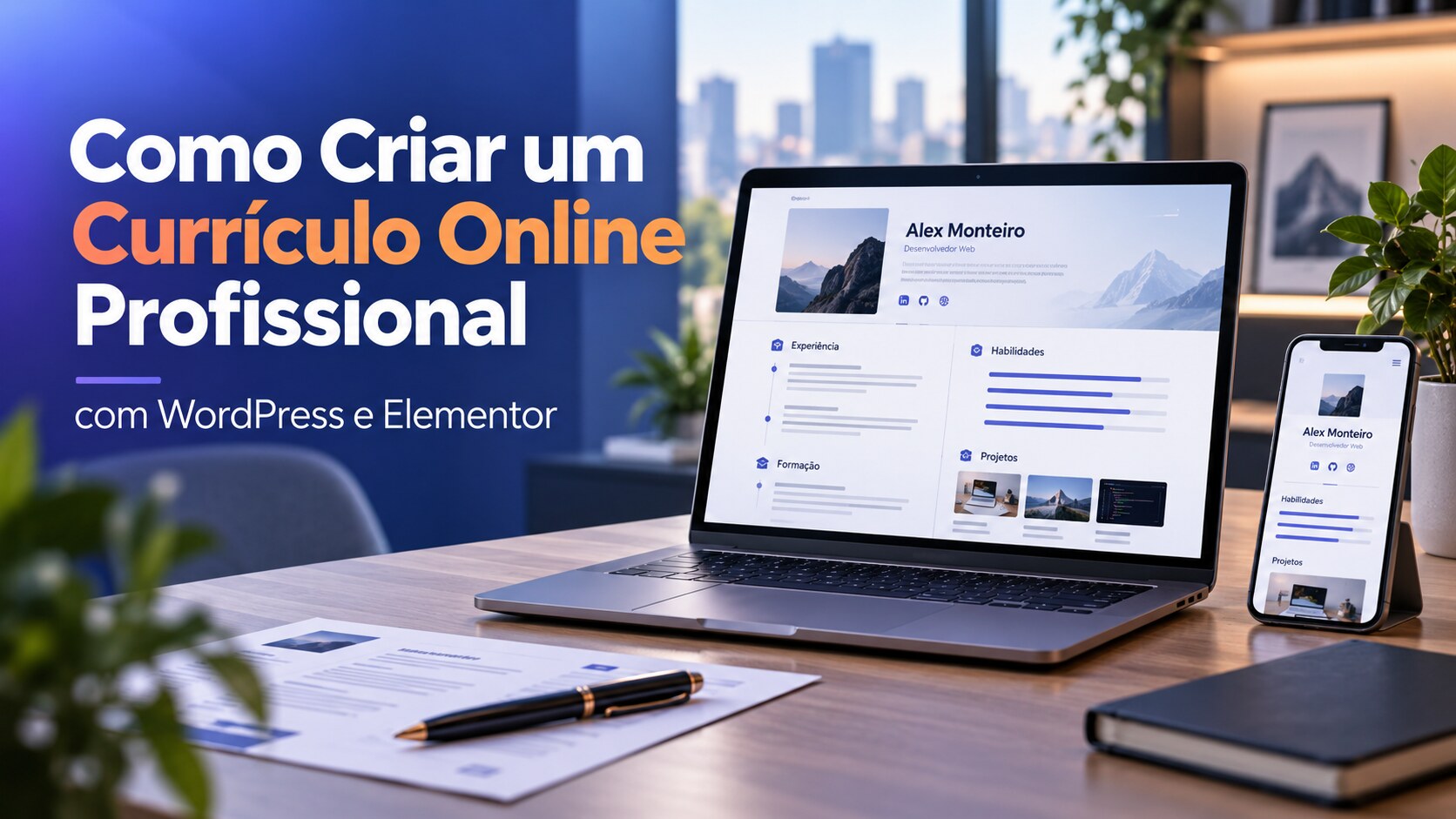 Como Criar um Currículo Online Profissional com WordPress e Elementor