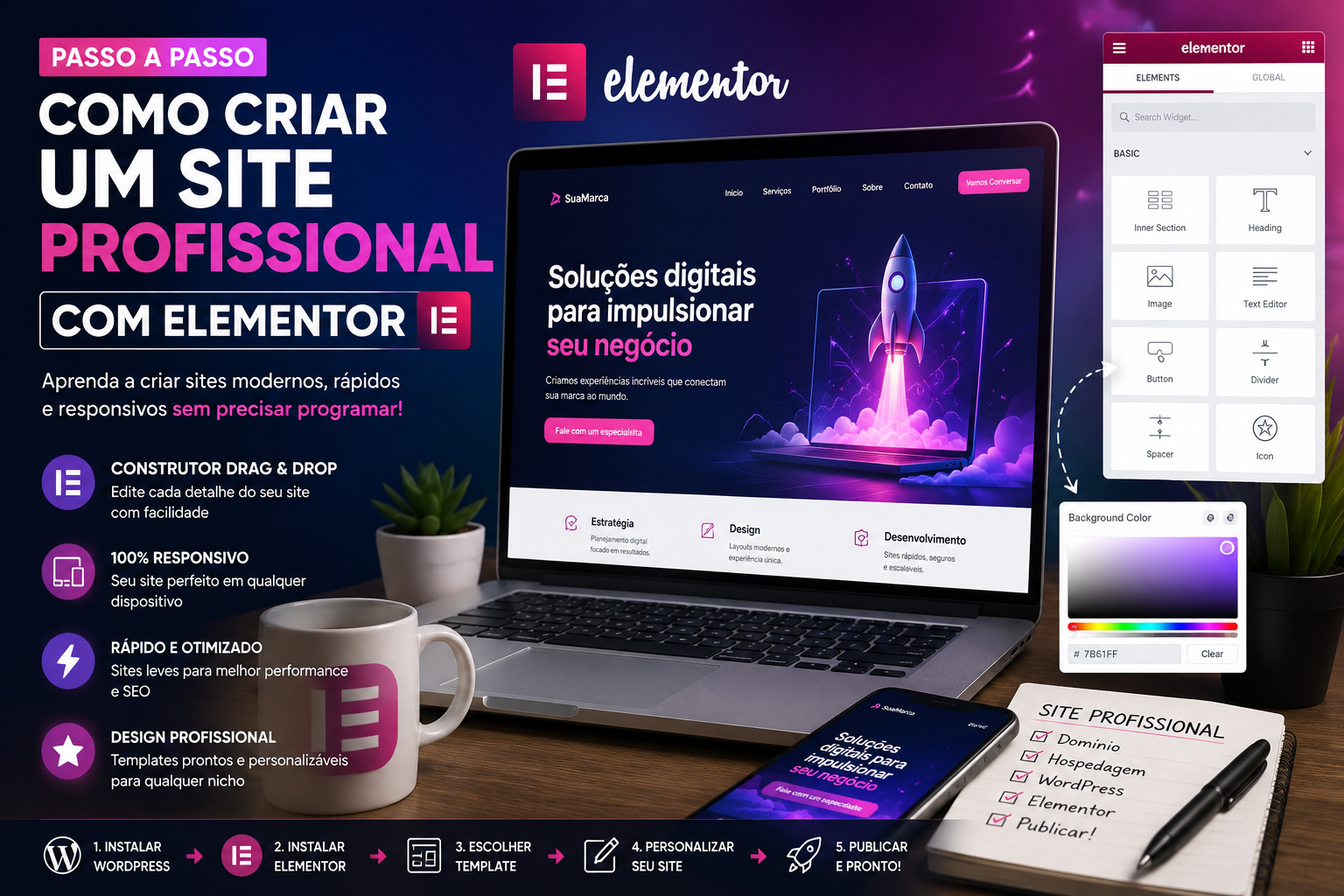 Como Criar um Site Profissional com Elementor