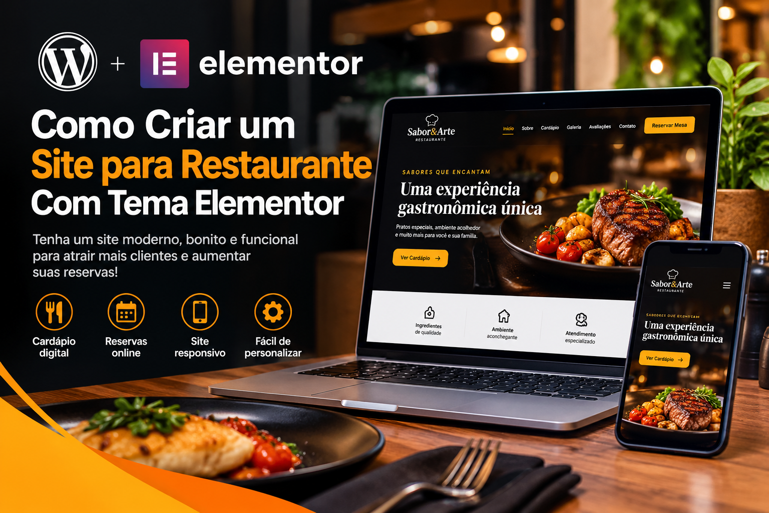 Como Criar um Site para Restaurante Com Tema Elementor