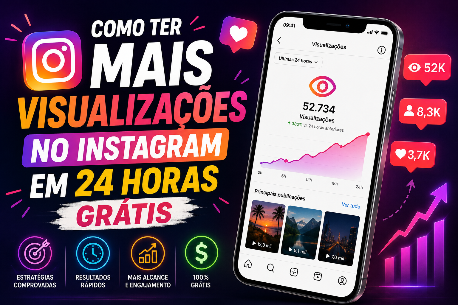 Como Ter Mais Visualizações no Instagram em 24 Horas Grátis