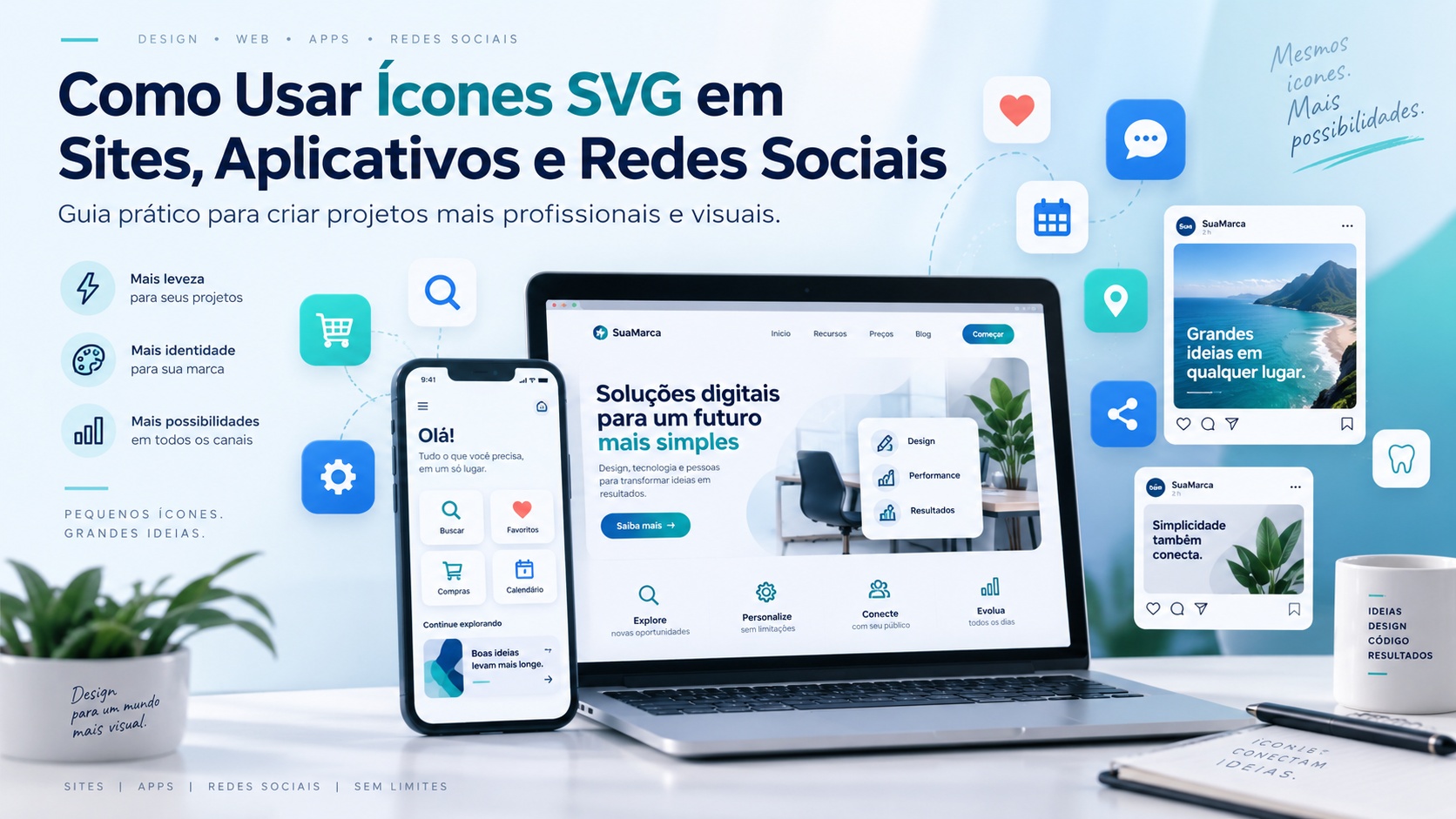 Como Usar Ícones SVG em Sites, Aplicativos e Redes Sociais