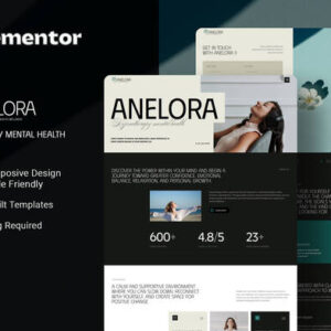 Kit de Modelos Elementor Anelora Para Site de Hipnoterapia e Saúde Mental