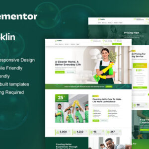 Kit de Modelos Elementor Pro Goklin para Site Serviços de Limpeza