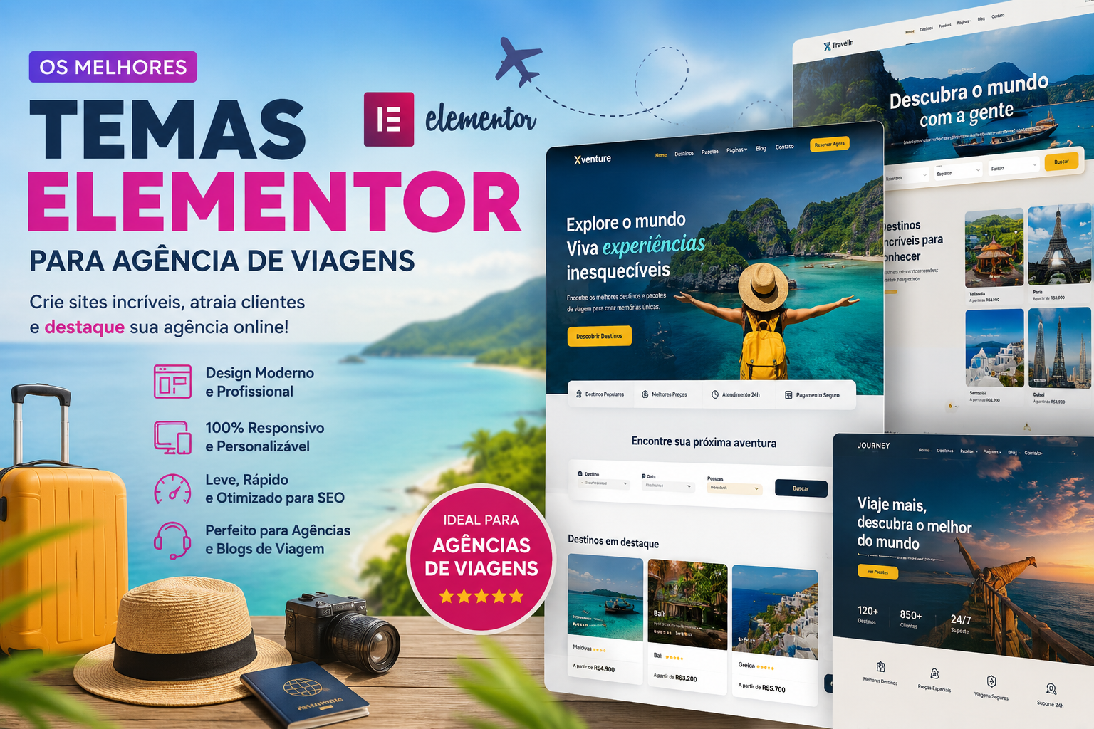 Melhores Temas Elementor para Agência de Viagens