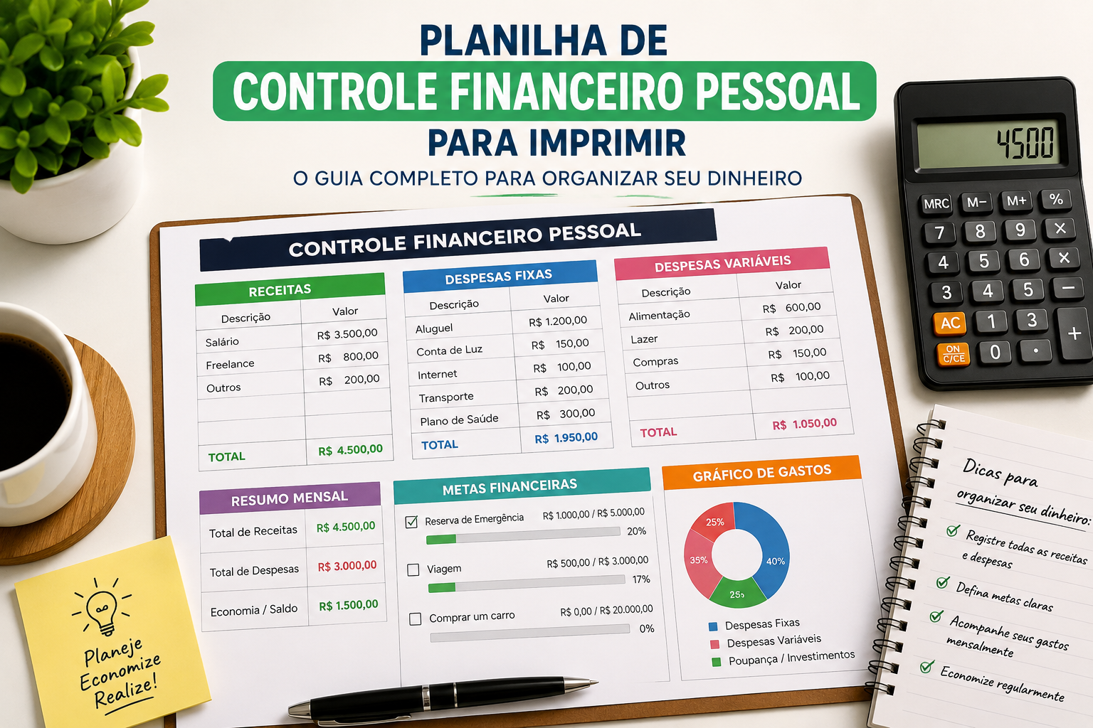 Planilha de Controle Financeiro Pessoal para Imprimir