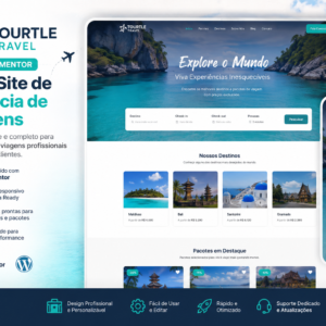 Tema Elementor Tourtle Travel para site de agencia de Viagens