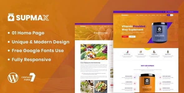 Tema WordPress Supmax para site de Saúde e Suplementos