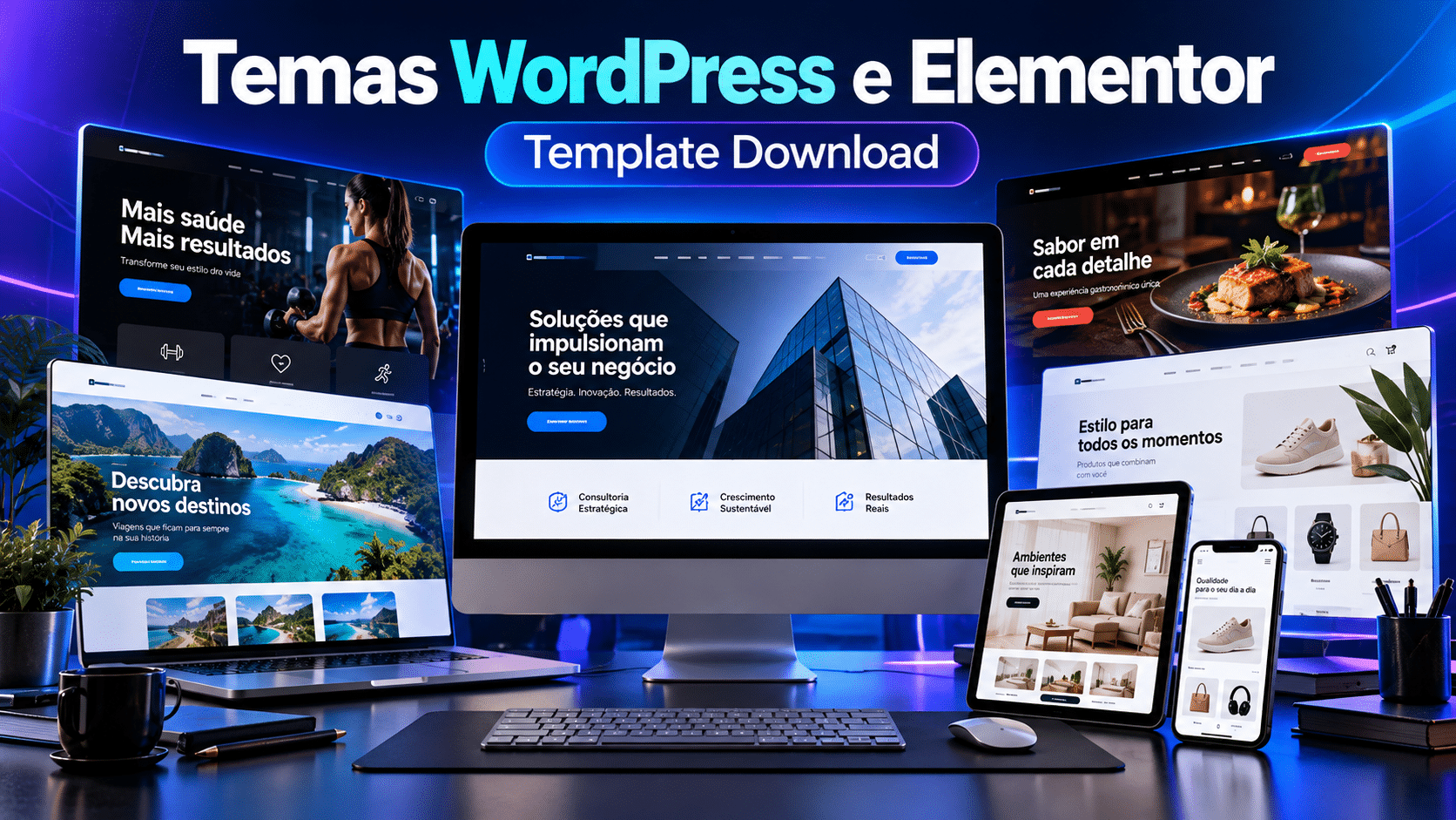 Temas WordPress e Elementor do Template Download