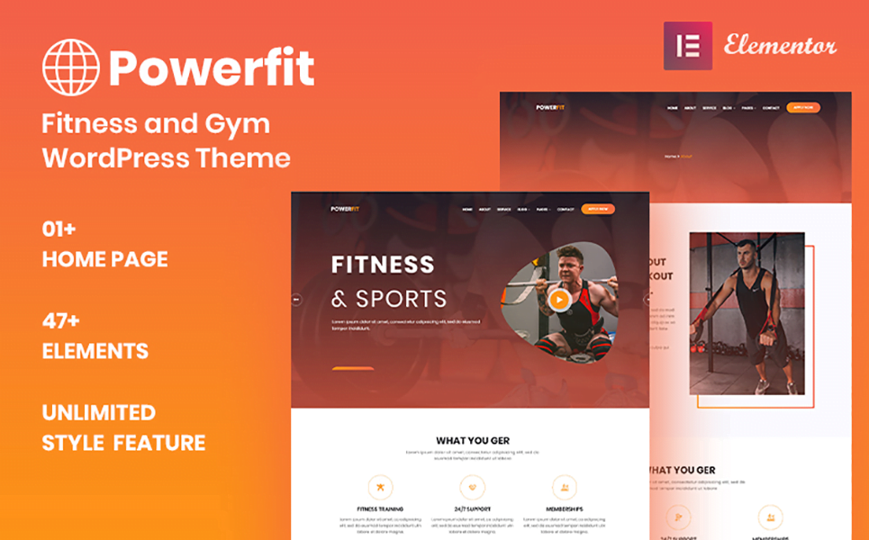 Tema WordPress Powerfit Para Site de Fitness e Academia