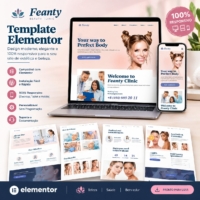 Feanty – Kit de Modelos Elementor para Clínica de Beleza